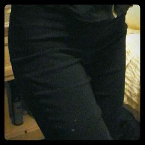 Black fitted stretchy dress pants